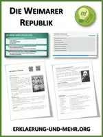 Vorschau - Arbeitsblätter - Die Weimarer Republik (Materialpaket) - Deckblatt