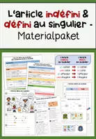 Vorschau - Arbeitsblätter - Article défini et indéfini au singulier-Materialpaket - Deckblatt