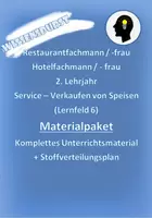 Vorschau - Stundenentwürfe - Materialpaket Refa Hofa 2. Lehrjahr Service - Deckblatt