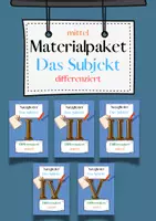 Vorschau - Spiele - Materialpaket Das Subjekt Übungen | differenziert - mittel (wachsendes Paket) - Deckblatt