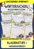Vorschau - Arbeitsblätter - Wachsendes Sparpaket I Wörtersuchsel I Buchstabenstation I Kl. 1 - Deckblatt