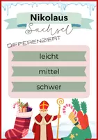 Vorschau - Spiele - Materialpaket Suchsel "Nikolaus" differenziert - Deckblatt
