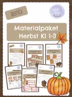 Vorschau - Stationenlernen - 🍂Materialpaket I Deutsch I Herbst komplett Kl 1-3 - Deckblatt