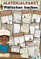 Vorschau - Arbeitsblätter - Materialpaket "Plätzchen backen" Weihnachten / Advent - DaZ / DaF / Deutsch - Deckblatt