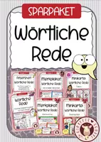 Vorschau - Unterrichtsreihen - Wörtliche Rede üben – Großes Materialpaket für die Grundschule (Klasse 3/4) - Deckblatt