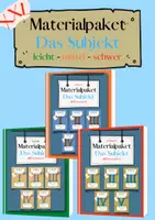 Vorschau - Arbeitsblätter - Materialpaket Das Subjekt Übungen | leicht - mittel - schwer (wachsendes Paket) - Deckblatt