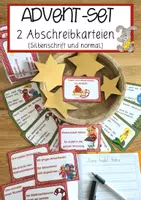 Vorschau - Stationenlernen - Advent / Weihnachten - Lese- und Abschreibkartei - Sparpaket - Deckblatt