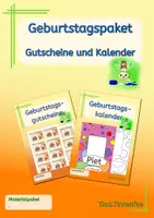 Vorschau - Arbeitsblätter - Materialpaket - Geburtstag - Kalender und Gutscheine - Deckblatt