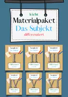Vorschau - Arbeitsblätter - Materialpaket Das Subjekt Übungen | differenziert - leicht (wachsendes Paket) - Deckblatt