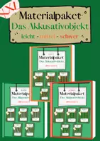 Vorschau - Arbeitsblätter - Materialpaket Das Akkusativobjekt Übungen | leicht - mittel - schwer (wachsendes Paket) - Deckblatt