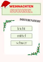 Vorschau - Arbeitsblätter - Materialpaket Suchsel "Weihnachten" differenziert - Deckblatt