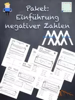 Vorschau - Arbeitsblätter - Paket: Einführung negativer Zahlen (Klasse 7) - Deckblatt