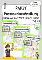 Vorschau - Arbeitsblätter - Materialpaket - Personenbeschreibung - Interaktive Wörter-SCHATZ-Suche - Deckblatt