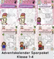Vorschau - Arbeitsblätter - Adventskalender Sparpaket Klasse 1-4 | Weihnachten Grundschule | Deutsch & Mathematik - Deckblatt