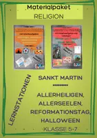 Vorschau - Stundenentwürfe - PREISVORTEIL ✅ Materialpaket SANKT MARTIN / ALLERHEILIGEN, ALLERSEELEN, … - Deckblatt