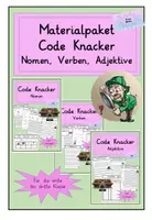 Vorschau - Arbeitsblätter - Materialpaket : Code Knacker zu den Nomen, Verben und Adjektiven - Deckblatt
