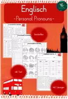Vorschau - Arbeitsblätter - Materialpaket Personal Pronouns I Englisch I Worksheet I Test - Deckblatt