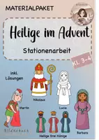 Vorschau - Arbeitsblätter - Materialpaket- Heilige im Advent (Stationenarbeit) - Deckblatt
