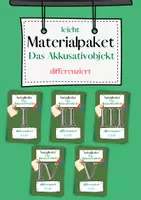 Vorschau - Arbeitsblätter - Materialpaket Das Akkusativobjekt Übungen | differenziert - leicht (wachsendes Paket) - Deckblatt