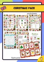 Vista previa - Hojas de trabajo - Pack Christmas worksheets+flashcards - Portada