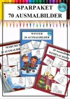 Vorschau - Mal- und Bastelvorlagen - SPARPAKET 70 Ausmalbilder Winter, Weihnachten & Märchen - Deckblatt