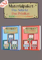 Vorschau - Spiele - Materialpaket Subjekt - Prädikat Übungen (3-fach differenziert) | Jeweils 120 verschiedene Übungssätze - Deckblatt
