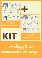 Aperçu - Cliparts/Visuels - 20 Cliparts bonhommes de neige - Hiver - Page de couverture