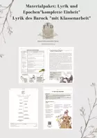 Vorschau - Unterrichtsreihen - Materialpaket: Lyrik und Epochen Barock *komplette Einheit* *Exkurs Epochen* - Deckblatt