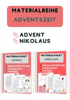 Vorschau - Arbeitsblätter - Materialreihe: Advent + Nikolaus | Rätsel - Suchsel - Lückentext - Deckblatt