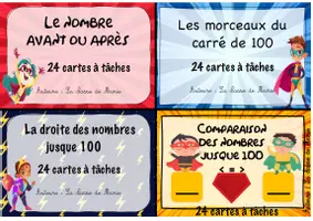 Aperçu - Jeux - Kit pédagogique - Maths : 15 ateliers "Les nombres jusque 100" - Page de couverture
