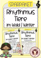 Vorschau - Unterrichtsreihen - Musik Rhythmusbausteine - Tiere im Winter / Wald - SPARPAKET - Deckblatt