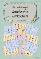 Vorschau - Spiele - Materialpaket Zeichnefix Mal- und Ratespiel - Deckblatt
