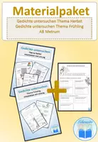 Vorschau - Arbeitsblätter - Materialpaket Gedichte untersuchen, Versmaß, Metrum - Deckblatt