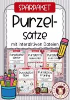 Vorschau - Unterrichtsreihen - Purzelsätze – Satzbau spielerisch üben | Sparpaket Deutsch Klasse 1–4 - Deckblatt