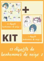 Aperçu - Cartes / Images - Cliparts hiver - 13 bonhommes de neige - Page de couverture
