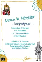 Vorschau - Stundenentwürfe - UR6 Europa im Mittelalter - Komplettpaket mit ALLEN Materialien zur Reihe - inkl. Lösungen! - Deckblatt