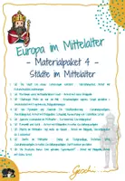 Vorschau - Arbeitsblätter - UR6 Europa im Mittelalter: Materialpaket 4: Die Stadt im Mittelalter - inkl. Lösungen - Deckblatt