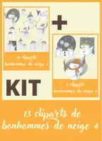 Aperçu - Jeux - Pack cliparts hiver - Bonhommes de neige (13 modèles) - Page de couverture