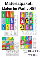 Vorschau - Arbeitsblätter - Materialpaket: winterliches Malen im Warhol-Stil - Deckblatt