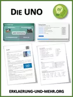 Vorschau - Arbeitsblätter - Die UNO (Materialpaket) - Deckblatt