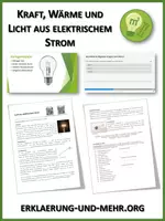 Vorschau - Arbeitsblätter - Kraft, Wärme und Licht aus elektrischem Strom (Materialpaket) - Deckblatt
