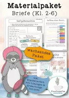 Vorschau - Arbeitsblätter - Paket Briefe inkl. Klassenarbeit (Kl. 2-6) - Deckblatt