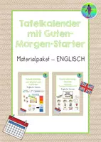 Vorschau - Arbeitsblätter - Materialpaket - Tafelkalender mit Good-Morning-Starter ENGLISCH - Deckblatt