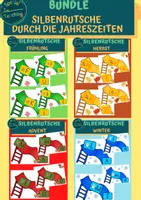 Vorschau - Fördermaterial/Inklusion - Wachsendes Bundle: Silbenrutsche durch die Jahreszeiten - Deckblatt