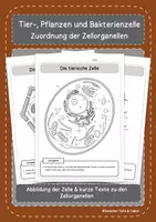 Vorschau - Arbeitsblätter - Materialpaket Zellen (Tier-, Bakterien- und Pflanzenzelle) - Deckblatt