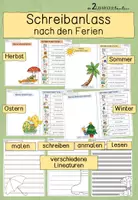 Vorschau - Arbeitsblätter - Materialpaket: Schreibanlass zu den Ferien - Deckblatt
