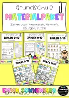Vorschau - Arbeitsblätter - Zahlen von 0-20 lernen und üben / Materialpaket - Deckblatt