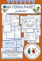 Vorschau - Arbeitsblätter - Materialpaket "Winter" - Lustige Kurzgeschichten, Lesen & Malen, Groß- & Kleinschreibung - Deckblatt
