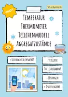 Vorschau - Arbeitsblätter - Temperatur, Thermometer, Aggregatzustand & Teilchenmodell - PAKET - Deckblatt