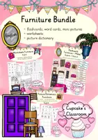 Vorschau - Arbeitsblätter - Englisch - furniture (Möbel) - Sparpaket - Arbeitsblätter, Bildkarten, Miniwörterbuch - Deckblatt